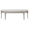 Nive 53 Inch Bench Semiround Shape Encrusted Faux Diamond Silver Oak By Casagear Home BM307111