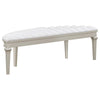 Nive 53 Inch Bench Semiround Shape Encrusted Faux Diamond Silver Oak By Casagear Home BM307111