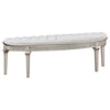 Nive 53 Inch Bench Semiround Shape Encrusted Faux Diamond Silver Oak By Casagear Home BM307111