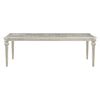 Nive 78- 96 Inch Dining Table with Extension Leaf Faux Diamond Inlay Silver By Casagear Home BM307114