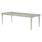 Nive 78- 96 Inch Dining Table with Extension Leaf Faux Diamond Inlay Silver By Casagear Home BM307114