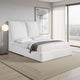 Dole Queen Size Platform Bed, Pillow Headboard, White Fabric Upholstey By Casagear Home