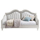 Nive Twin Daybed Classic Faux Diamond Silver Ivory Fabric Upholstered By Casagear Home BM307127