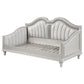 Nive Twin Daybed Classic Faux Diamond Silver Ivory Fabric Upholstered By Casagear Home BM307127