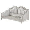 Nive Twin Daybed Classic Faux Diamond Silver Ivory Fabric Upholstered By Casagear Home BM307127