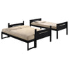 Amey Twin over Full Bunk Bed Guard Rails Attached Ladder Black Wood By Casagear Home BM307132