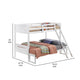 Amey Twin over Full Bunk Bed Guard Rails Attached Ladder White Wood By Casagear Home BM307133
