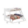 Amey Twin over Full Bunk Bed Guard Rails Attached Ladder White Wood By Casagear Home BM307133