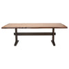 90 Inch Dining Table Industrial Style Trestle Base Brown Wood Grains By Casagear Home BM307140