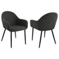 Emin 23 Inch Dining Armchair, Modern Charcoal Gray Fabric Seat, Set of 2 By Casagear Home