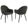 Emin 23 Inch Dining Armchair Modern Charcoal Gray Fabric Seat Set of 2 By Casagear Home BM307151