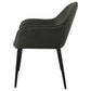Emin 23 Inch Dining Armchair, Modern Charcoal Gray Fabric Seat, Set of 2 By Casagear Home