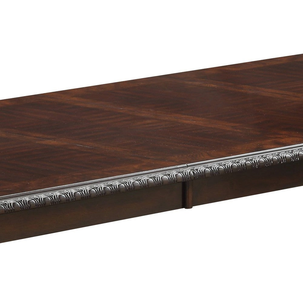 Cary 108 Inch Dining Table Rectangular Classical Wood Details Dark Brown By Casagear Home BM307215