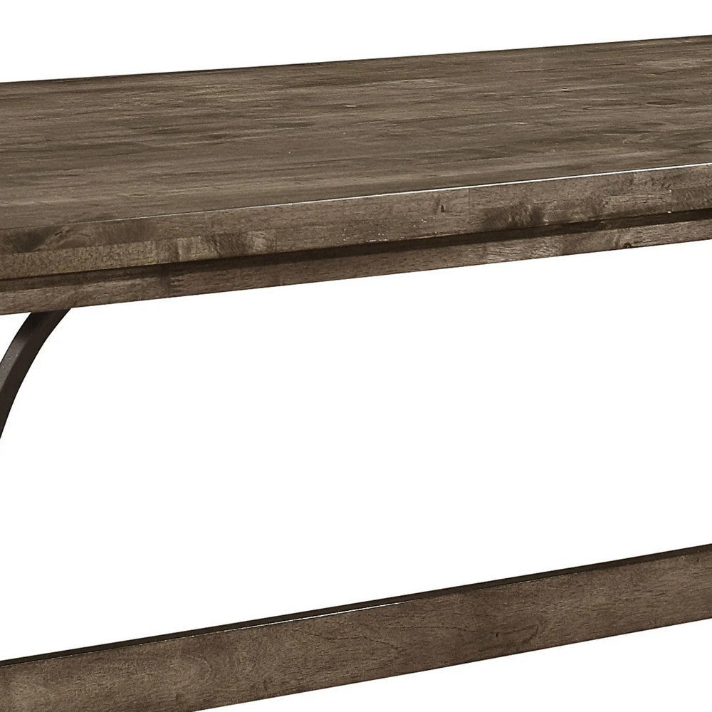 Nancy 71 Inch Counter Height Dining Table Rectangular Top Wood Brown By Casagear Home BM307221