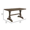 Nancy 71 Inch Counter Height Dining Table Rectangular Top Wood Brown By Casagear Home BM307221