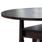 Ravie 60 Inch Counter Height Dining Table Round Top Shelf Wood Brown By Casagear Home BM307222