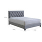 Mars Queen Size Platform Bed Tufted Fabric Upholstered Headboard Gray By Casagear Home BM307229