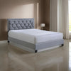 Mars Queen Size Platform Bed, Tufted Fabric Upholstered Headboard, Gray By Casagear Home