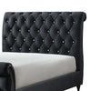 Ellowen King Size Bed Diamond Tufted Upholstery Panel Headboard Black By Casagear Home BM307232