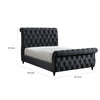 Ellowen King Size Bed Diamond Tufted Upholstery Panel Headboard Black By Casagear Home BM307232