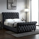 Ellowen King Size Bed, Diamond Tufted Upholstery, Panel Headboard, Black By Casagear Home