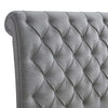 Magnolia King Size Bed Tufted Upholstered Rolled Top Headboard Gray By Casagear Home