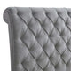 Magnolia King Size Bed Tufted Upholstered Rolled Top Headboard Gray By Casagear Home