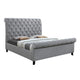 Magnolia King Size Bed Tufted Upholstered Rolled Top Headboard Gray By Casagear Home