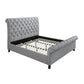 Magnolia Queen Size Bed Tufted Upholstered Rolled Top Headboard Gray By Casagear Home BM307235