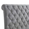 Magnolia Queen Size Bed Tufted Upholstered Rolled Top Headboard Gray By Casagear Home