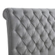 Magnolia Queen Size Bed Tufted Upholstered Rolled Top Headboard Gray By Casagear Home