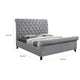 Magnolia Queen Size Bed Tufted Upholstered Rolled Top Headboard Gray By Casagear Home