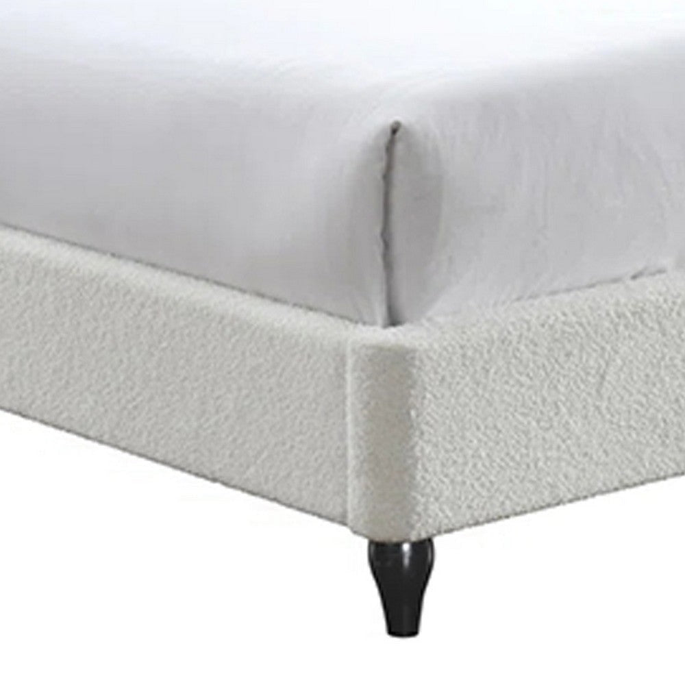 Sage Queen Size Bed Low Profile Cushioned Upholstered Headboard Charcoal By Casagear Home