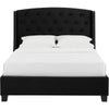 Elle King Size Bed Low Profile Button Tufted Upholstered Headboard Black BM307238