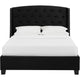 Elle King Size Bed Low Profile Button Tufted Upholstered Headboard Black BM307238