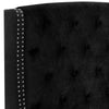 Elle Queen Size Bed Low Profile Black Button Tufted Upholstered Headboard By Casagear Home BM307239