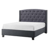 Elle King Size Bed Low Profile Button Tufted Upholstered Headboard Gray By Casagear Home BM307240