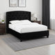 James King Size Bed, Platform Style, Button Tufted Black Velvet Upholstery By Casagear Home
