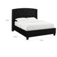 James Queen Size Bed Platform Style Button Tufted Black Velvet Upholstery By Casagear Home BM307245