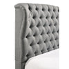 Kevin Queen Size Bed Button Tufted Gray Fabric Upholstery Low Profile By Casagear Home