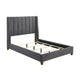 Aegis Queen Size Bed Wingback Channel Tufted Charcoal Gray Upholstery By Casagear Home