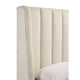 Aegis Queen Size Bed Wingback Channel Tufted Cream Beige Upholstery By Casagear Home