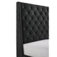 Maze California King Size Bed Button Tufted Black Fabric Upholstery By Casagear Home BM307254