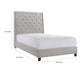Maze King Size Bed Button Tufted Nailhead Beige Faux Leather Upholstery By Casagear Home