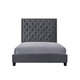 Maze King Size Bed Button Tufted Nailhead Trim Gray Fabric Upholstery By Casagear Home