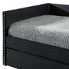 Trundle Daybed Soft Black Velvet Upholstery Classic Nailhead Trim Design By Casagear Home BM307263