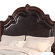Chef King Size Bed Carved Faux Leather Upholstery Dark Brown Wood By Casagear Home