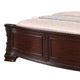 Chef King Size Bed Carved Faux Leather Upholstery Dark Brown Wood By Casagear Home