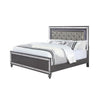 Reff Queen Size Bed Button Tufted Gray Fabric Upholstery Modern Wood By Casagear Home