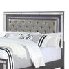 Reff Queen Size Bed Button Tufted Gray Fabric Upholstery Modern Wood By Casagear Home